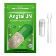 Angtai JN Size 0 Empty Capsules - Clear Empty Vegan Capsules (100 Count) Vegetarian Capsules with Two Micro Lab Spoons, Fillable Veggie Pill Capsules Empty Caps